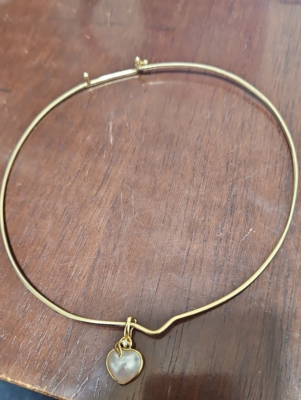 14k Gold Heart Opal Pendant Necklace